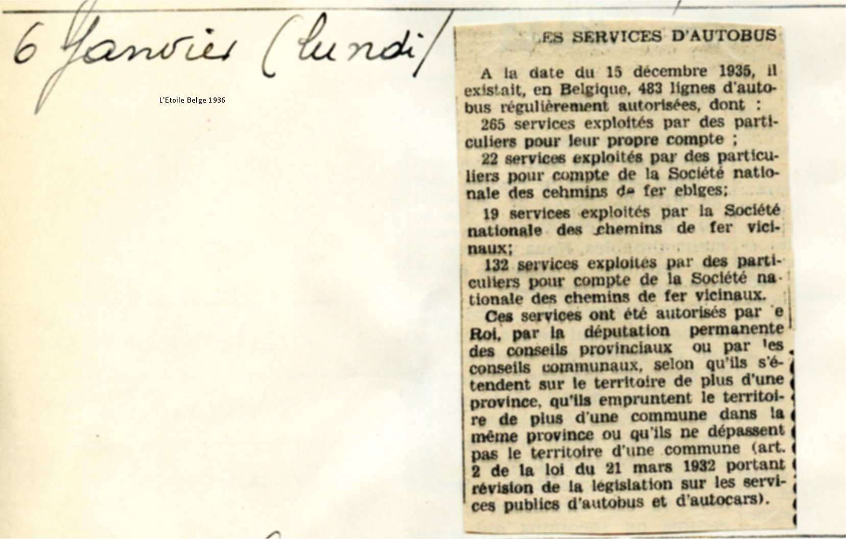 L'Etoile Belge 06/01/1936