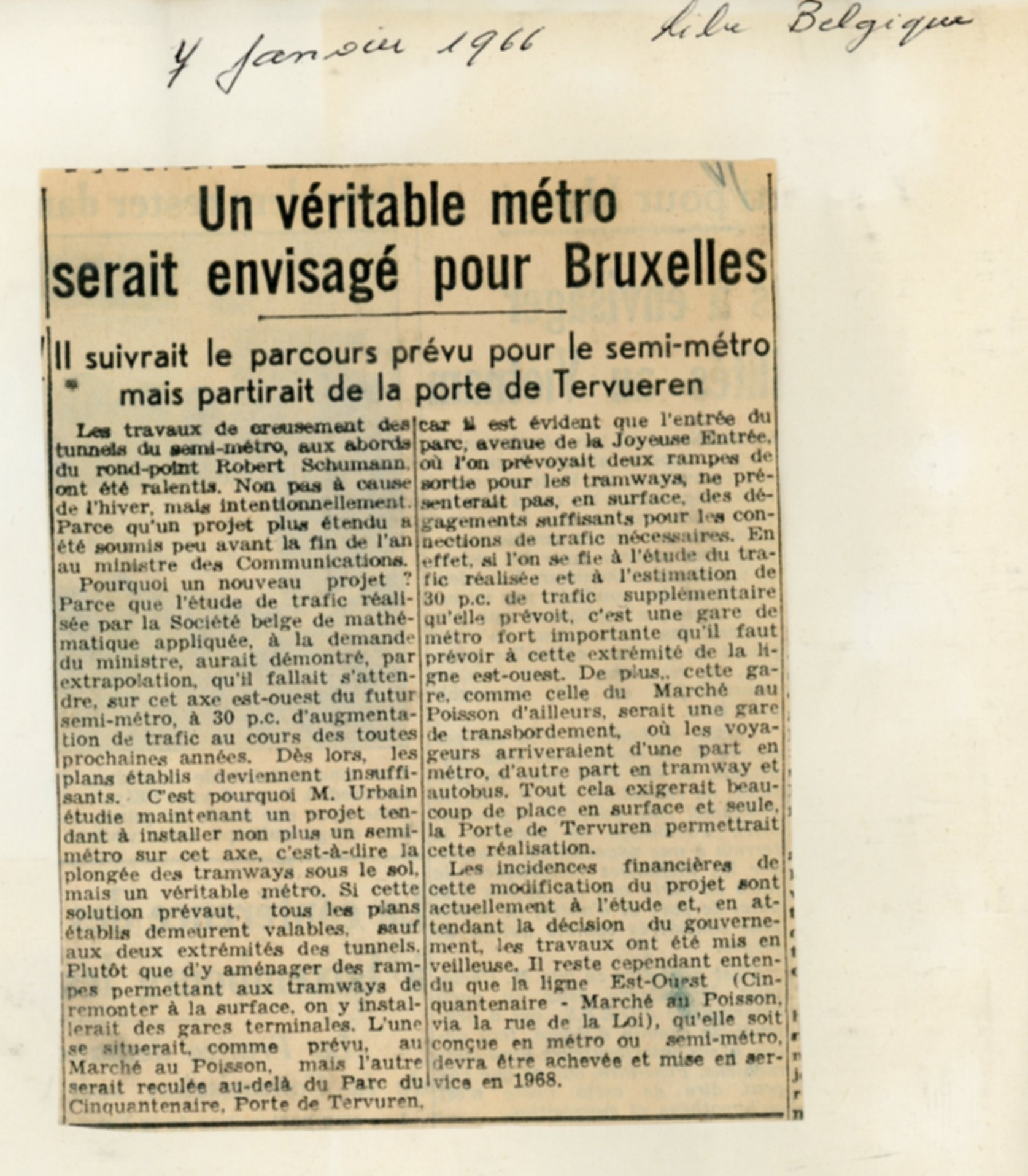 La Libre Belgique - 07/01/1966