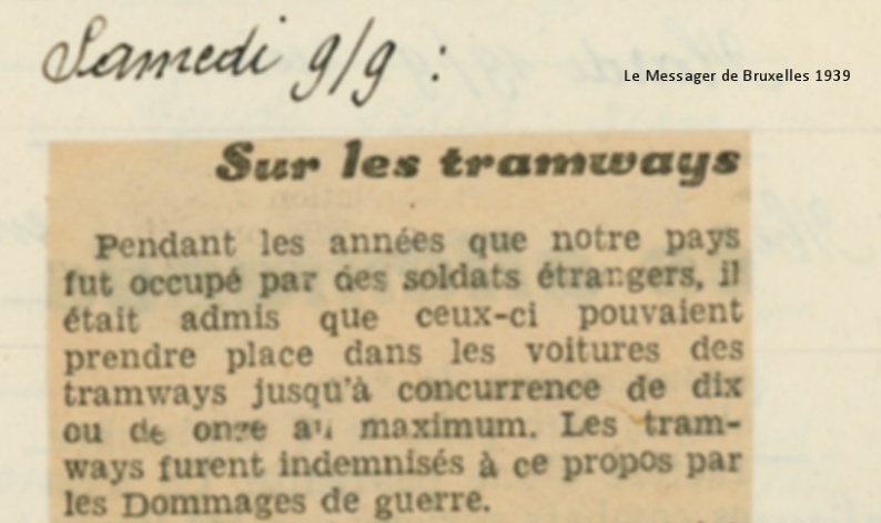 Le Messager de Bruxelles 09/09/1939 Collection MTUB
