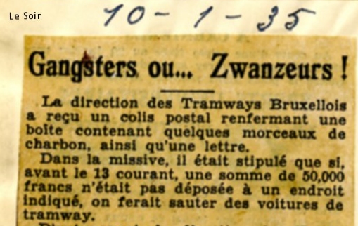 Le Soir 10/01/1935 Collection MTUB