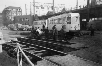 Motrice SNCV 10479 PLace Bara - 12/1957 Jacques Cohn Collection MTUB