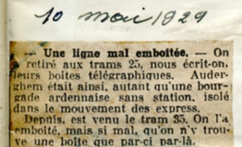 Le National Bruxellois 10 mai 1929 Collection MTUB