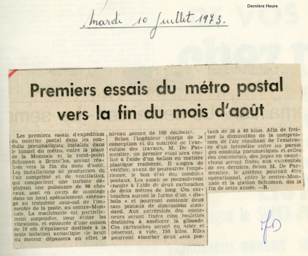 La Dernière Heure 10 juillet 1973 Collection MTUB