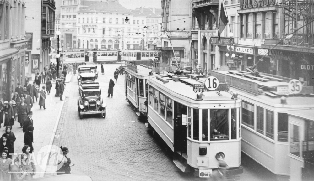 Motrice 4030 (ligne 16) Auteur inconnu - 1931 - 1934 Porte de Namur - Chaussée d'Ixelles Collection MTUB