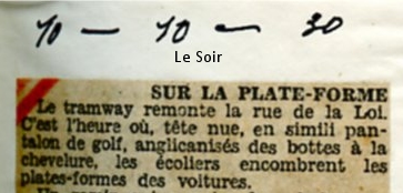 Le Soir 10/10/1930 Collection MTUB